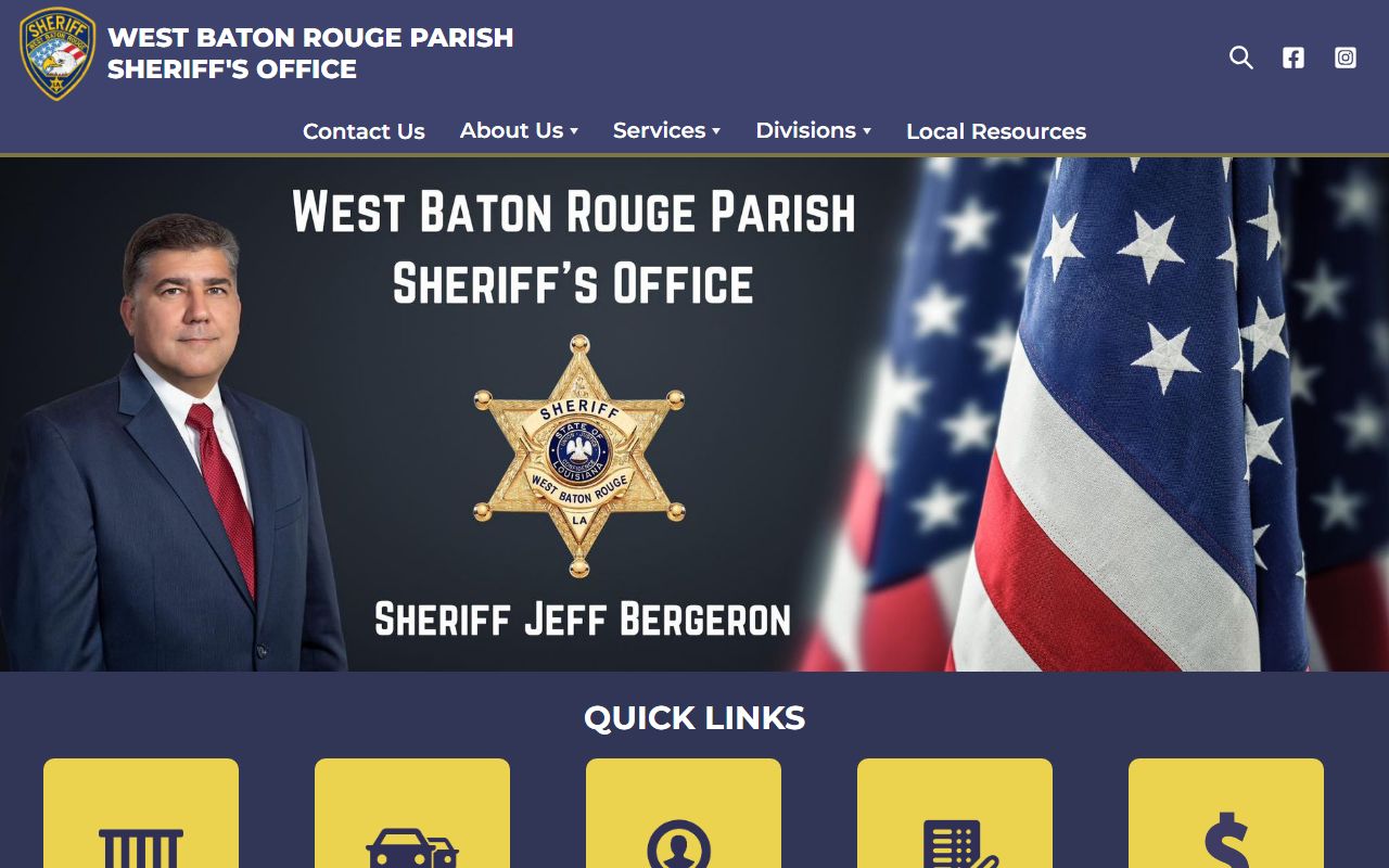 West Baton Rouge Parish Sheriff's Office website for booking releases and records