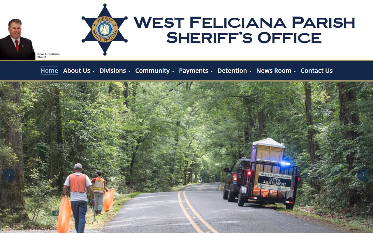 West Feliciana Parish Sheriff's Office website for booking releases and community safety information